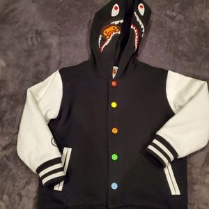 100% Authentic Bape Kids Varsity Shark Jacket 120